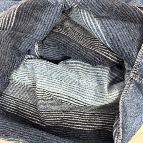 Covington Mens Medium Denim Button Up Shirt Fleece Lined Long Sleeve Made In UAE - Picture 4 of 5